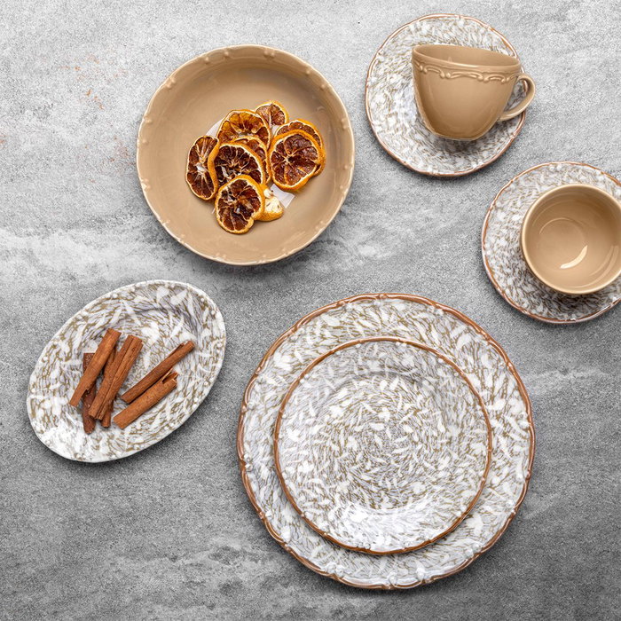 Hermia Juego de Desayuno de Porcelana de 26 Piezas Multicolor